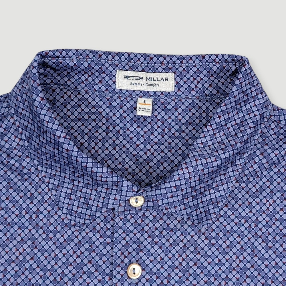 Peter Millar Summer Comfort Sterling Performance Golf Polo Mens Large Blue - Picture 5 of 12